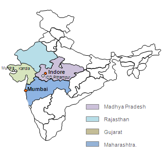 Location Of Indore In India Map Athena Tradewinds Pvt. Ltd.