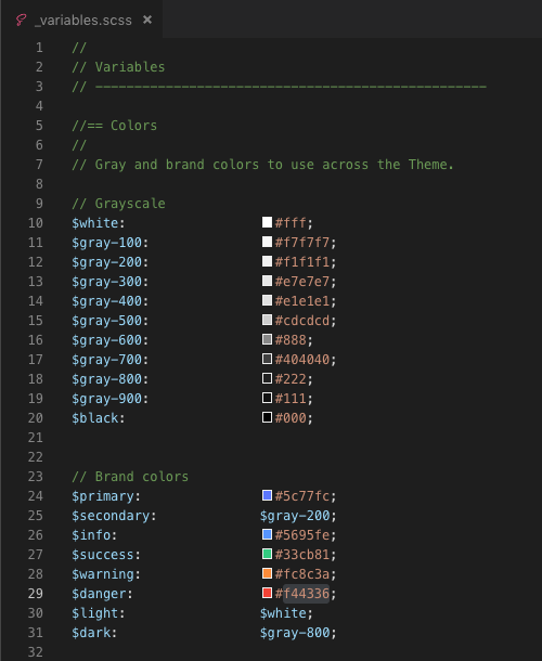 Sass Variables