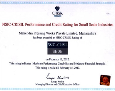 NSIC - CRISIL Certificate
