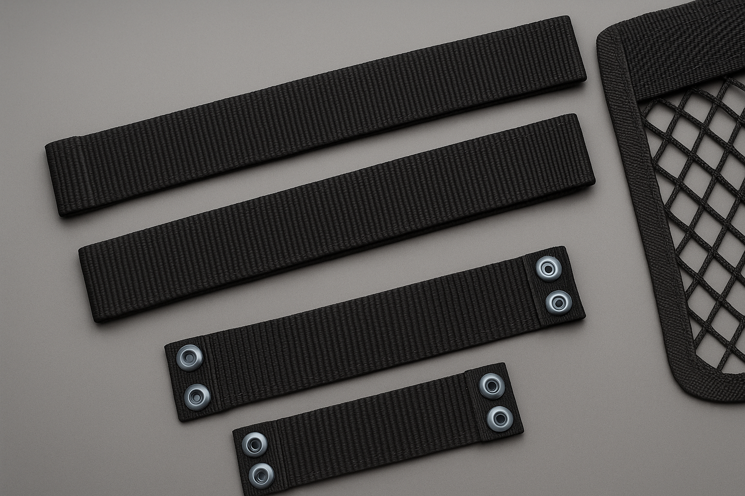 PP webbing for automotive door check belts and cargo nets
