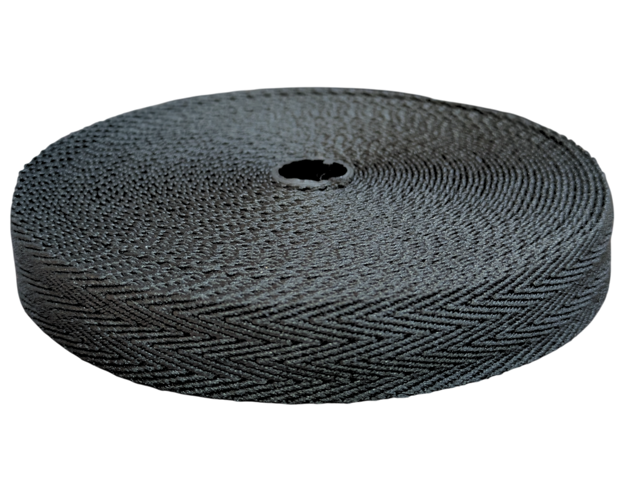 Black twill polyester webbing tape - high-strength automotive grade for heavy-duty applications